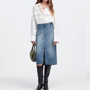 NWT Madewell Denim Midi Skirt